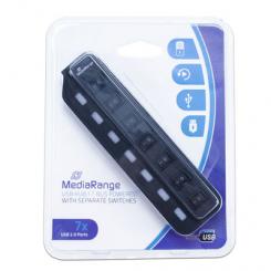MediaRange MRCS504 hub de interfaz 480 Mbit/s Negro