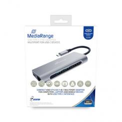 MediaRange MRCS510 base para portátil y replicador de puertos USB 3.2 Gen 1 (3.1 Gen 1) Type-C Plata