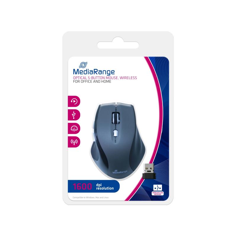 mediarange-mros203-raton-oficina-mano-derecha-rf-inalambrico-optico-1600-dpi
