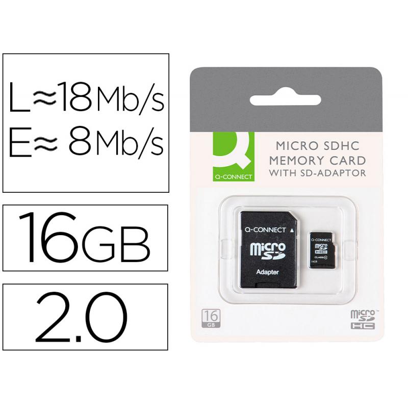 memoria-sd-micro-q-connect-flash-16-gb-clase-6-con-adaptador