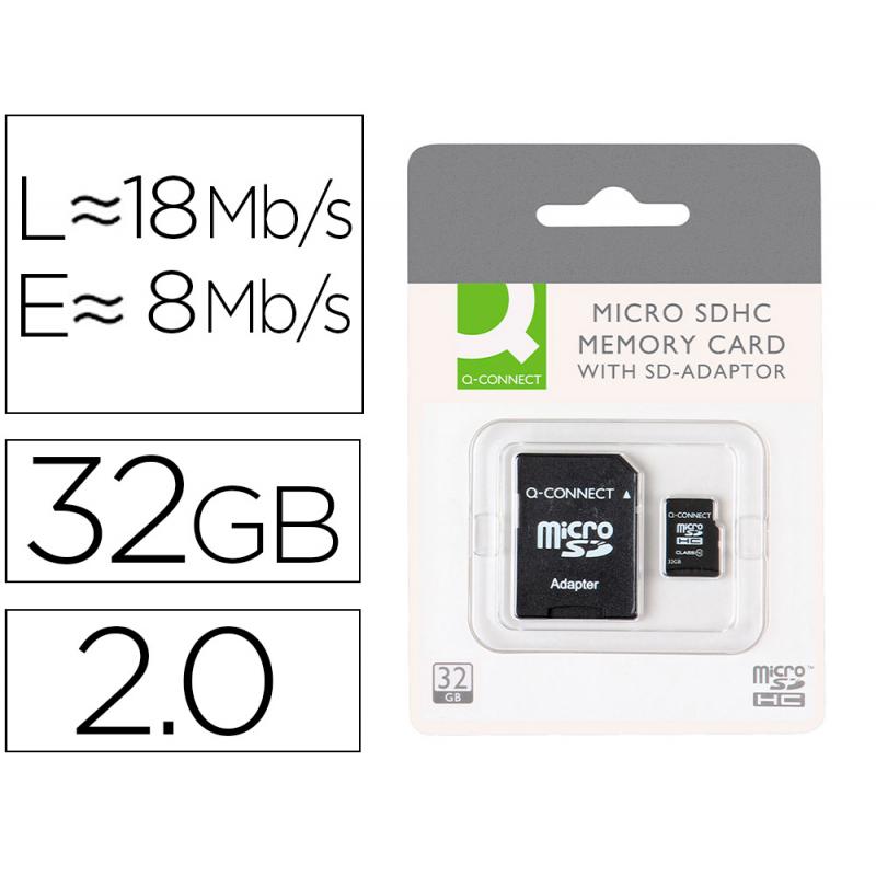 memoria-sd-micro-q-connect-flash-32-gb-clase-6-con-adaptador