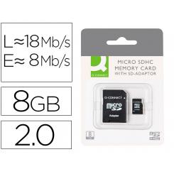 Memoria sd micro Q-CONNECT flash 8 gb clase 4 con adaptador