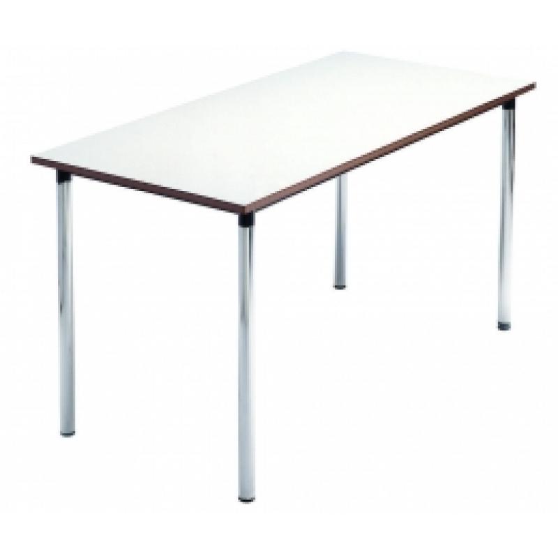 Mesa 166-R 139X60 Cm melamina Cerezo 4 Pata redonda negro