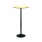 Mesa Bar 117 de 110 cm alto y 60 cm diámetro pata columna acero negro tapa Werzalit blanco