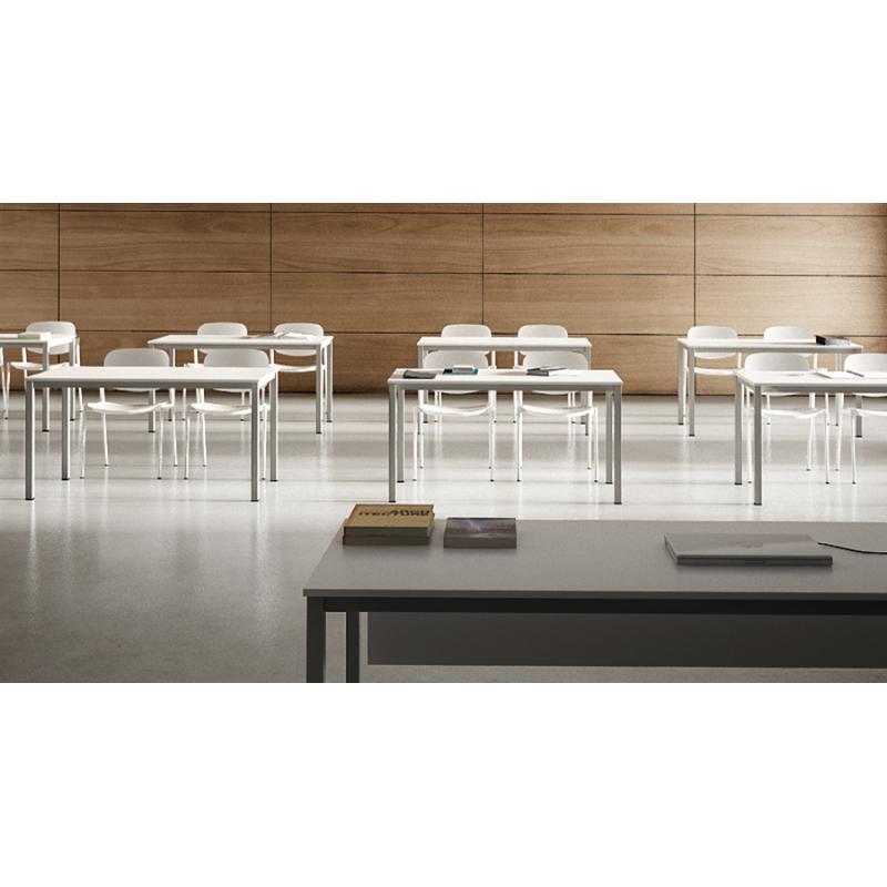 Mesa Eco Colectividades 200X60 Cm melamina Roble 4 Patas metálicas