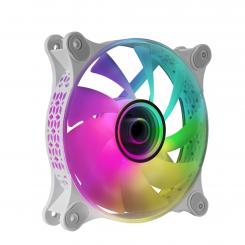 Mars Gaming MF-3D Blanco Ventilador ARGB 360° 12cm Espejo Infinito 3D Sistema Anti-vibraciones Ultra-silencioso Compatibilidad Total