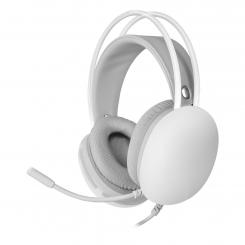 Mars Gaming MH-GLOW Blanco Auriculares 360° Full Chroma RGB Flow Micrófono Cancelación de Ruido Diseño Ultra-ligero Almohadillas Mempory-Foam Compatibilidad Universal