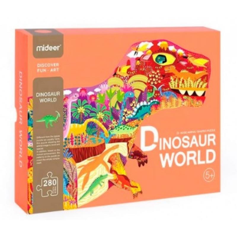 mideer-puzzle-mundo-de-dinosaurios-con-forma-animal-grande-280-piezas