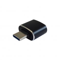 Mini adaptador USB 3.1 Gen2 3A, tipo USB-C/M-A/H, Negro