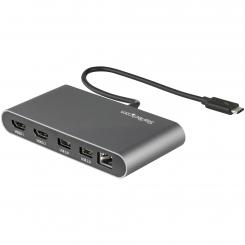 StarTech.com Mini Dock Thunderbolt 3 - Docking Station Portátil para 2 Monitores con HDMI 4K de 60Hz, 2x Hub USB-A (3.0/2.0), GbE - Cable de 28cm - Adaptador Multipuerto TB3 - Mac/Windows