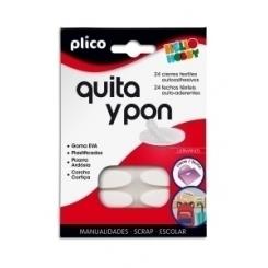 Mini Velcro Adhesivo Plico Quita Y Pon 24 Unidades