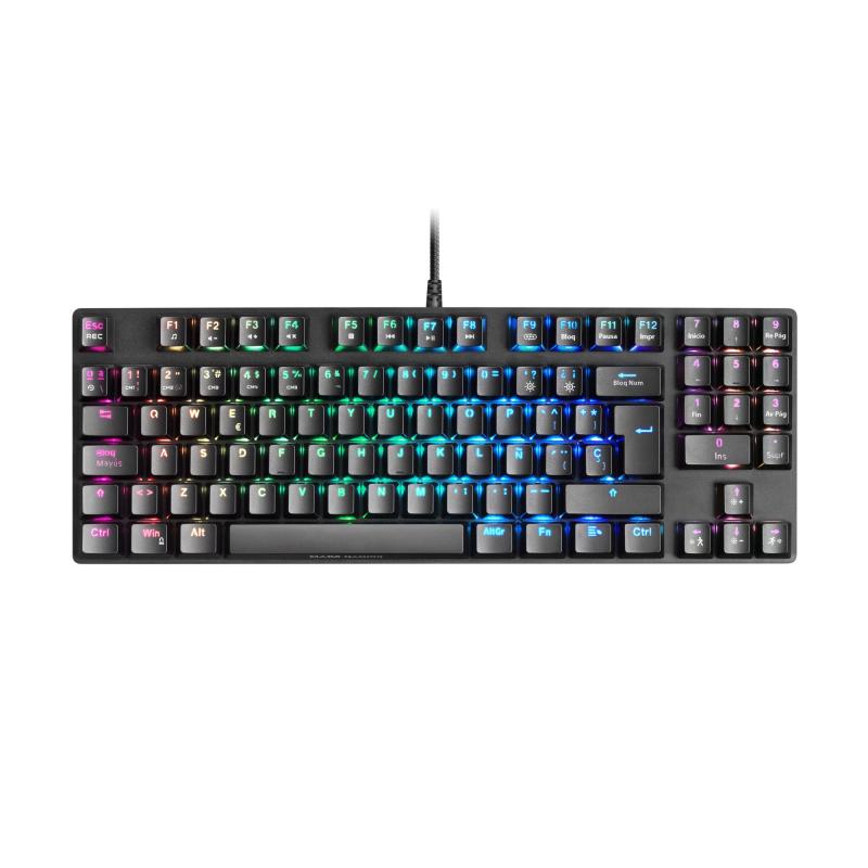 mkrevoprobes-negro-teclado-gaming-rgb-mecanico-tkl-num-switch-azul-espanol