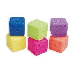 Mobiliario gimnasio Dados AMAYA en goma eva con cascabel 15x15 cm