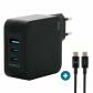 mobilis-charger-100w-2usb-c-1usba-gan-cable-100w-portatil-smartphone-tableta-negro-corriente-alterna-interior