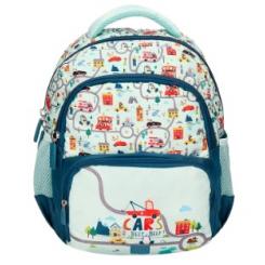 Mochila Escolar LIDERPAPEL Multibolsillo Infantil Azul Cars 350X110X270 mm