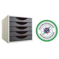 Módulo antimicrobiano Steritouch® Archivo 2000 Archivotec 5 cajones 340x270x260 mm Carcasa  gris cajones negro