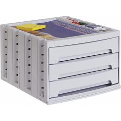Módulo Archivotec Archivo 2000  3 cajones 370x305x215 mm Carcasa gris cajones gris