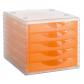 modulo-archivotec-archivo-2000-5-cajones-340x270x260-mm-carcasa-cristal-cajones-naranja-traslucido