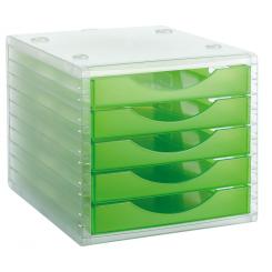 Módulo Archivotec Archivo 2000 5 cajones 340x270x260 mm Carcasa  cristal cajones verkiwi traslúcido
