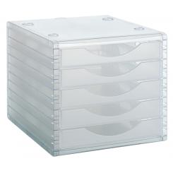Módulo Archivotec Archivo 2000 5 cajones 340x270x260 mm Carcasa  cristal y cajones cristal traslúcido