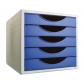 modulo-archivotec-archivo-2000-5-cajones-340x270x260-mm-carcasa-gris-cajones-azul
