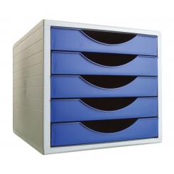 Módulo Archivotec Archivo 2000 5 cajones 340x270x260 mm Carcasa  gris cajones azul