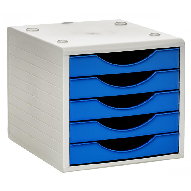 modulo-archivotec-archivo-2000-5-cajones-340x270x260-mm-carcasa-gris-cajones-azul-mar