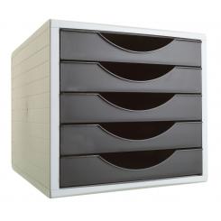 Módulo Archivotec Archivo 2000 5 cajones 340x270x260 mm Carcasa  gris cajones negro