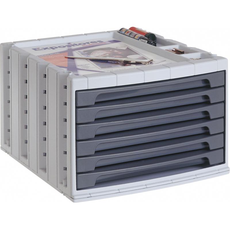 modulo-archivotec-archivo-2000-6-cajones-370x305x215-mm-carcasa-gris-cajones-grafito