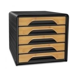 Modulo Cep 7-111 Estandar 5 Cajones Color Negro/Madera