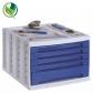 Módulo de 5 cajones sostenible ARCHIVO 2000 Archivotec (4 de 325X270X25mm y 1 cajón de 325X270X53mm.100% reciclado c/bandeja organizadora. Carcasa gris y cajones azules.