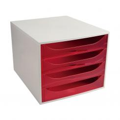 Modulo Exacompta 4 Cajones A4+ Rojo