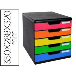Módulo Sobremesa Exacompta Iderama 5 Cajones Colores Negro/Arlequin