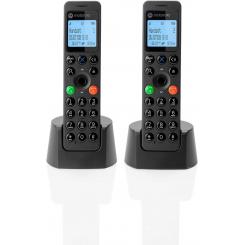 Motorola DOT202 Twin Teléfono DECT Identificador de llamadas Negro