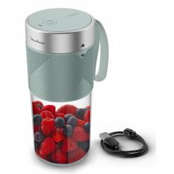 Moulinex Lightmix LM1C0410 licuadora 0,3 L Batidora de vaso portátil Gris, Acero inoxidable, Transparente