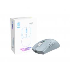 MSI Forge Gm340 Wireless Sky ratón Juego Ambidextro RF Wireless + Bluetooth Óptico 12000 DPI