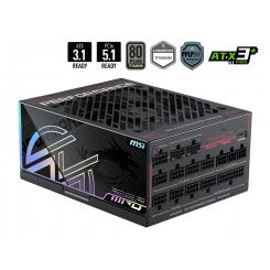 MSI MPG Ai1300TS PCIE5 unidad de fuente de alimentación 1300 W 24-pin ATX ATX Negro