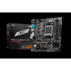 MSI PLACA MSI PRO A620M-C EX,AMD,AM5,A620,2DDR5,128GB,VGA+DVI+HDMI+DP,GBLAN,4SATA6.0+2XM.2,4USB3.2+1USB3.2 TYPE-C,MATX