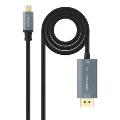 Nanocable 10.15.5022 adaptador de cable de vídeo 2 m USB Tipo C DisplayPort Negro