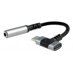 Nanocable 10.24.1207 cambiador de género para cable USB-C + USB-C 3.5 mm Negro