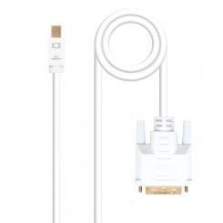 Nanocable Cable conversor Mini DP a DVI, Mini DP/M - DVI/M, Blanco, 5.0 M