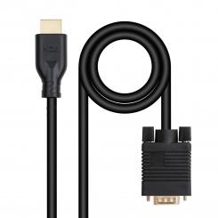 Nanocable Cable conversor VGA/M a HDMI/M, Negro, 1.8m