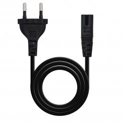 Nanocable Cable de Alimentación con forma 8, CEE7/16/M  C7/H, Negro, 2m