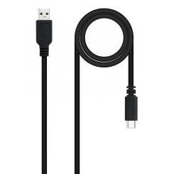 Nanocable Cable USB 2.0 3A, tipo USB-C/M-A/M, Negro, 1.5 m