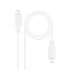 Nanocable Cable USB 2.0 3A, tipo USB-C/M-USB-C/M, Blanco, 1 m
