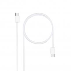 Nanocable Cable USB-C 2.0 60W 3A, USB-C/M-USB-C/M, Blanco, 1 m