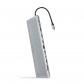 nanocable-hub-usb-c-12-en-1-conversor-usb-c-31-a-3xusb-a-30-usb-c-30-usb-c-pd-100w-2xhdmi-4k60hz-dp-4k60hz-rj45-1gbps-sd-tf-30-audio-jack-35-aluminio-gris-18-cm