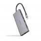 nanocable-hub-usb-c-12-en-1-conversor-usb-c-31-a-3xusb-a-32-usb-c-32-usb-c-pd-2xhdmi-4k@60hz-dp-4k@60hz-rj45-1gbps-tf-sd-audio-jack-35-aluminio-gris-18-cm