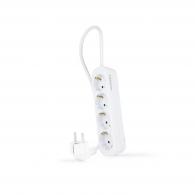 Nanocable Regleta de Enchufes con 4 Tomas, 1.4 m, Blanco