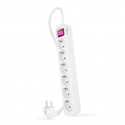 Nanocable Regleta de enchufes de 6 tomas con interruptor, 1.4 metros negra